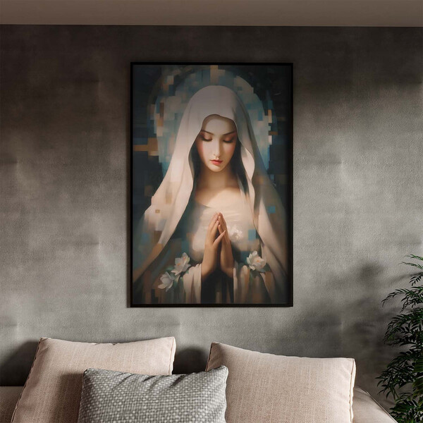 Quadro Decorativo Conceito Maria Com Moldura Preto - 90x60 Cm