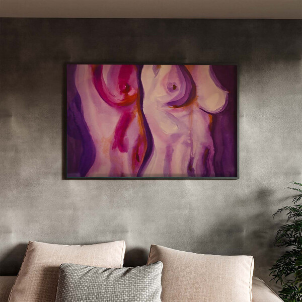 Quadro Decorativo Conceito Nu Artistico Com Moldura Preto - 1