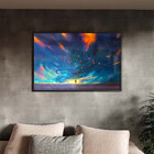 Quadro Decorativo Conceito Paint Ballons Com Moldura E Vidro