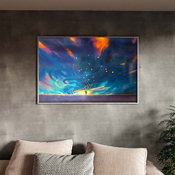 Quadro Decorativo Conceito Paint Ballons Com Moldura E Vidro