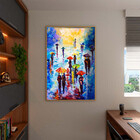 Quadro Decorativo Conceito Passeio Com Moldura Dourada - 120x