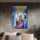 Quadro Decorativo Conceito Passeio Com Moldura Dourada - 120x