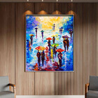 Quadro Decorativo Conceito Passeio Com Moldura Prata - 180x12