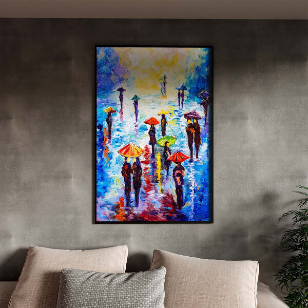 Quadro Decorativo Conceito Passeio Com Moldura Preto - 100x70