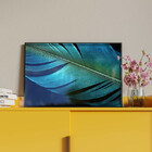 Quadro Decorativo Conceito Pena Azul Com Moldura E Vidro Pret