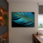 Quadro Decorativo Conceito Pena Azul Com Moldura Preto - 150x