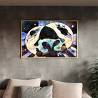 Quadro Decorativo Conceito Planetário Com Moldura Dourada - 1