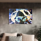 Quadro Decorativo Conceito Planetário Com Moldura E Vidro Pra