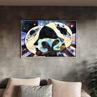 Quadro Decorativo Conceito Planetário Com Moldura Prata - 200