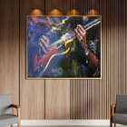 Quadro Decorativo Conceito Play Guitar Com Moldura E Vidro Do