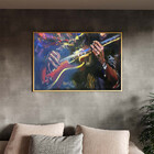 Quadro Decorativo Conceito Play Guitar Com Moldura E Vidro Do