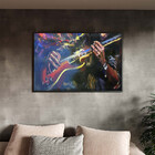 Quadro Decorativo Conceito Play Guitar Com Moldura E Vidro Pr