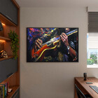Quadro Decorativo Conceito Play Guitar Com Moldura Preto - 12