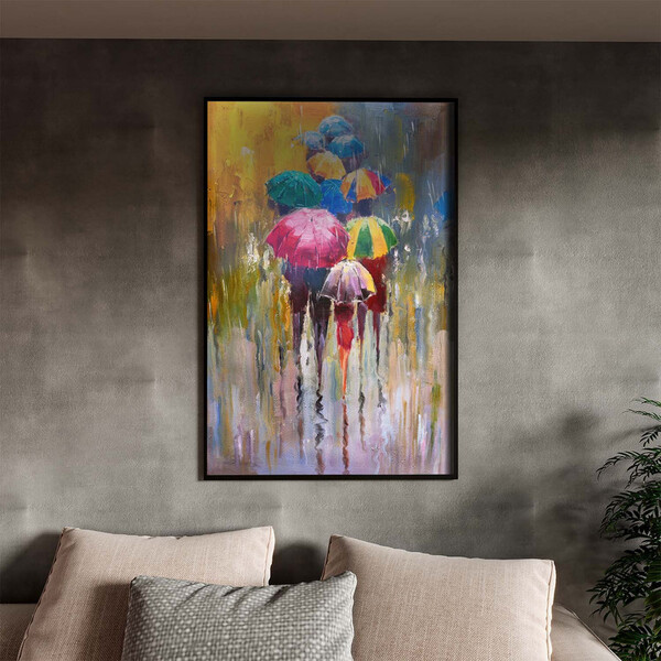 Quadro Decorativo Conceito Rainy Days Com Moldura E Vidro Pre