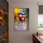 Quadro Decorativo Conceito Rainy Days Com Moldura Prata - 180