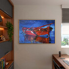Quadro Decorativo Conceito Red Boat Com Moldura E Vidro Doura