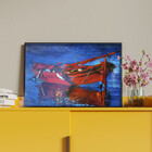 Quadro Decorativo Conceito Red Boat Com Moldura E Vidro Preto