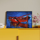 Quadro Decorativo Conceito Red Boat Com Moldura Preto - 180x1