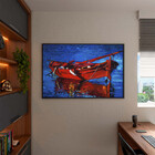 Quadro Decorativo Conceito Red Boat Com Moldura Preto - 90x60