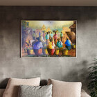 Quadro Decorativo Conceito Vilarejo Com Moldura E Vidro Prata