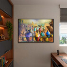 Quadro Decorativo Conceito Vilarejo Com Moldura E Vidro Preto