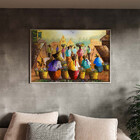 Quadro Decorativo Conceito Vilarejo Com Moldura Prata - 120x8