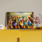 Quadro Decorativo Conceito Vilarejo Com Moldura Prata - 180x1