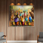 Quadro Decorativo Conceito Vilarejo Com Moldura Prata - 200x1