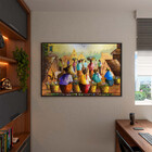 Quadro Decorativo Conceito Vilarejo Com Moldura Preto - 90x60