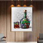 Quadro Decorativo Conceito Wisky Colorful Com Moldura Dourada