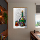Quadro Decorativo Conceito Wisky Colorful Com Moldura Dourada