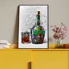 Quadro Decorativo Conceito Wisky Colorful Com Moldura Preto -