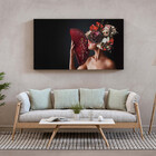 Quadro Decorativo Conceito Woman Flower Leque - 120x60 Cm