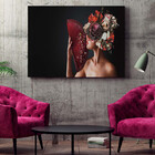Quadro Decorativo Conceito Woman Flower Leque - 120x60 Cm