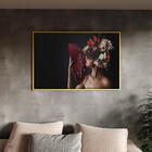 Quadro Decorativo Conceito Woman Flower Leque Com Moldura Dou