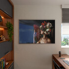 Quadro Decorativo Conceito Woman Flower Leque Com Moldura E V