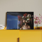 Quadro Decorativo Conceito Woman Flower Leque Com Moldura E V