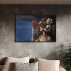Quadro Decorativo Conceito Woman Flower Leque Com Moldura E V