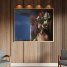 Quadro Decorativo Conceito Woman Flower Leque Com Moldura E V