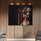 Quadro Decorativo Conceito Woman Flower Leque Com Moldura Pre