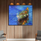 Quadro Decorativo Conceito Yellow Boat Com Moldura E Vidro Pr