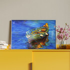 Quadro Decorativo Conceito Yellow Boat Com Moldura E Vidro Pr