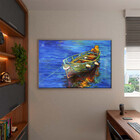 Quadro Decorativo Conceito Yellow Boat Com Moldura E Vidro Pr
