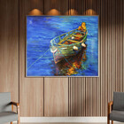 Quadro Decorativo Conceito Yellow Boat Com Moldura E Vidro Pr
