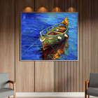 Quadro Decorativo Conceito Yellow Boat Com Moldura Prata - 10