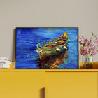 Quadro Decorativo Conceito Yellow Boat Com Moldura Preto - 12