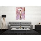 Quadro Decorativo Conceitual Abstrato Moça Guarda Chuva - 90x