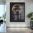 Quadro Decorativo Conceitual African Beauty Com Moldura Preta