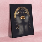 Quadro Decorativo Conceitual African Beauty Com Moldura Preto