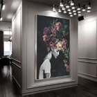 Quadro Decorativo Conceitual Bloom Flowers Com Moldura Prata